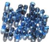 50 6mm Faceted Sapphire Tortoise Beads
